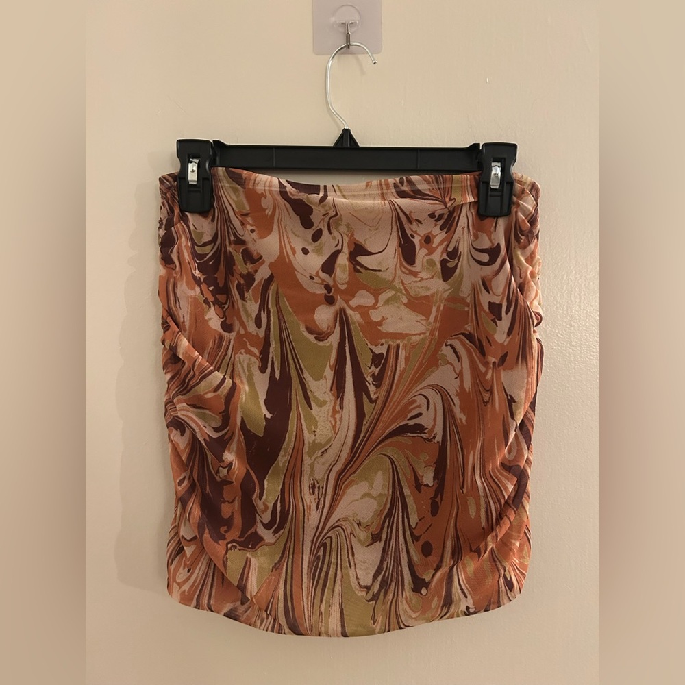 NWT Urban Outfitters Swirl Print Mesh Mini Skirt